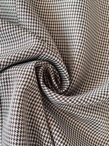 Easura Plus Size Women's Plaid Midi Skirt, Autumn/Winter - Coffee Brown - View 4