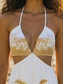 CAJUNI 热带度假黄色珠饰连衣裙 - 彩色 - 查看 3