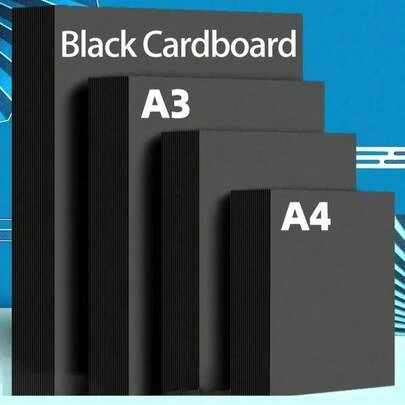 20 Blatt schwarze Pappe, A4 dickes hartes handgemachtes Papier, Kindergarten Handmalerei Fotoalbum, Umschlagpapier, Malkunstpapier, harte Pappe, A3 großes Deckblatt für den Schulanfang