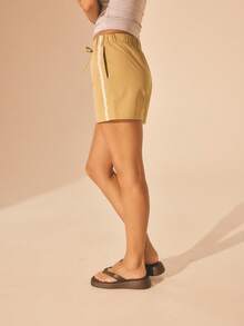 Aralina Leisurewear Active Spring Summer Beach Drawcord Vacation Running Short - Rust Brown - View 6