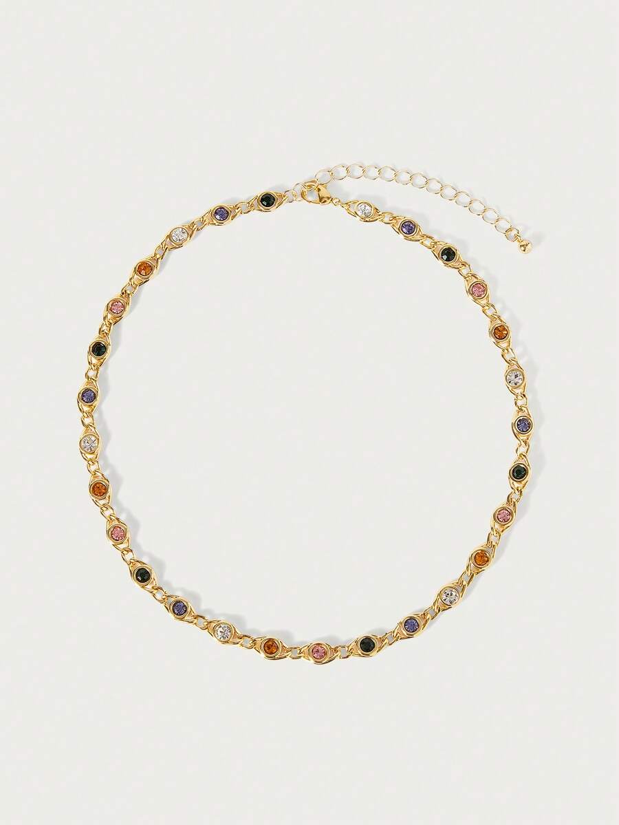 Glisma 复古宝石项链，服饰，旧钱，金属/纹理，宝石，送给妈妈/女士/女孩/母亲，高级，复古，优雅，情人节，旧钱礼物，服饰，优雅，金属/纹理，复古，精致，送给妈妈/女士/女孩/母亲，宝石，心形，情人节，金色，复活节，旅行/海滩/度假，波西米亚风，颓废风 - 彩色 - 查看 1