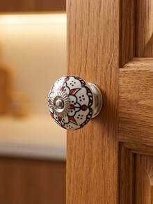 Cirelle Creative Pumpkin Design Ceramic Knob - Modern European Style Single Hole Cabinet Pull, Cute Drawer Handle For Kitchen & Furniture - Multicolor - View 2