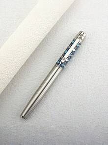 1pc Classic Metal Rollerball Pen, 0.7mm Nib, Writing Ink, Elegant Office And School Stationery Ballpoint Pen. - 3010P - View 2