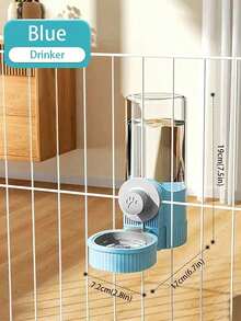 SHEIN 半件悬挂式自动宠物食品喂食器和饮水器套装，重力猫喂食器，带笼式碗