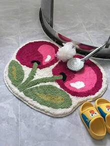 1 tấm thảm nhà tắm nhung họa tiết quả anh đào, 50x62cm (19.7x24.4 inch), mềm mại, có thể giặt máy, thảm trải cửa ra vào phòng tắm, phòng ngủ, phòng khách, nhà bếp, dày dặn, chống trượt, thấm hút tốt, mềm mại, dùng để che nắp bồn cầu, trang trí phòng tắm, phụ kiện nhà tắm, trang trí nhà bếp cho mùa tựu trường. - Nhiều màu - Xem 7