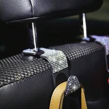 2个装人造钻石汽车挂钩，隐藏式汽车收纳挂钩，创意汽车座椅挂钩，女士汽车配件 - 2pcs - 查看 3