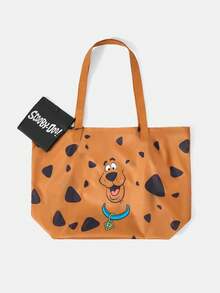 SCOOBY-DOO X SHEIN Fashionable Large Capacity Rainbow Cat Pattern Tote Bag - Brown - View 2