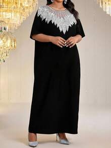 SHEIN Lady Đầm dạ hội thanh lịch cỡ lớn đính sequin lấp lánh - Nhiều màu - Xem 6