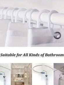 4Pcs Waterproof Bathroom Set, Toilet Shower Curtain, Waterproof Curtain, Partition Curtain, Hanging Curtain, High-End Bathroom Curtain, Waterproof, Moisture-Proof, Stain-Proof, Nordic Style Shower Curtain, Non-Slip Toilet Four-Piece Set - Multicolor - View 8