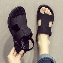 Sandalias de playa para hombre: chanclas informales, transpirables y con suela blanda para exteriores. - Negro - Ver 1