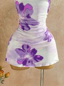 Soleia Đầm Cami Cổ Xếp Ly Màu Nước Hoa Đỏ Kỳ Nghỉ Hè Giải Trí Ngày Lễ - Nhiều màu - Xem 4