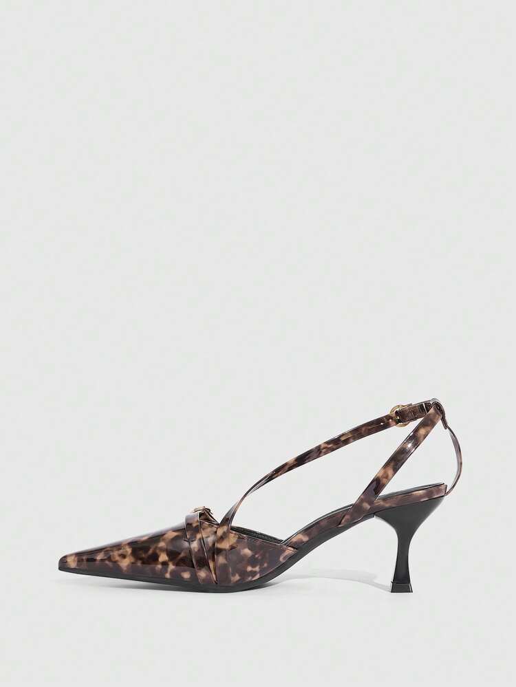 CUCCOO SZL Women Shoes Pointed Leopard Print High Heels