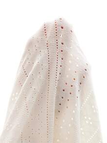 Lullawish Bohemian Casual Romantic Knitted Hollow Out Ruffle Trim Loose Playsuit Pajamas For Women - White - View 7