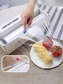 3/6件装易滑式食品保鲜膜切割器，适用于保鲜膜、铝箔，切割顺畅，边缘安全，厨房收纳必备，家庭和餐厅必备储物工具 - 藍色 - 查看 5