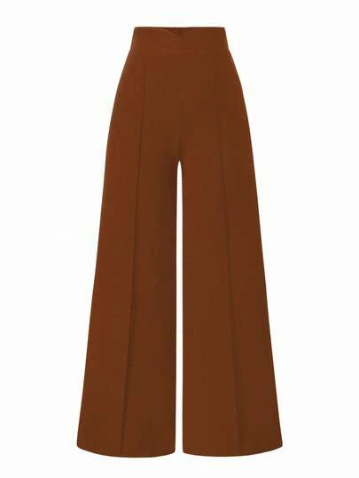 SHEIN PETITE Petite Series Women's Commuter Minimalist Knit Elastic Textured Fabric Cinched Waist Trousers
