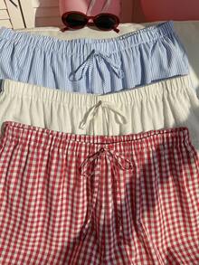 Comfortcana 3pcs/Set Casual Bow Tie Red White Blue Outfits, Spring/Summer - Multicolor - View 8