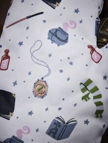 HARRY POTTER X SHEIN 1 pieza Guante de horno blanco con estampado de libro de dibujos animados, botella y estufa - Multicolor - Ver 3