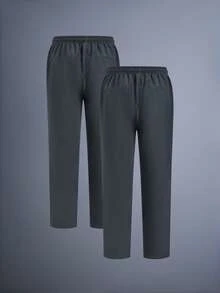 男士独特斜插口袋抽绳腰七分裤，适合秋冬春夏穿着 - 深灰色 - 查看 3