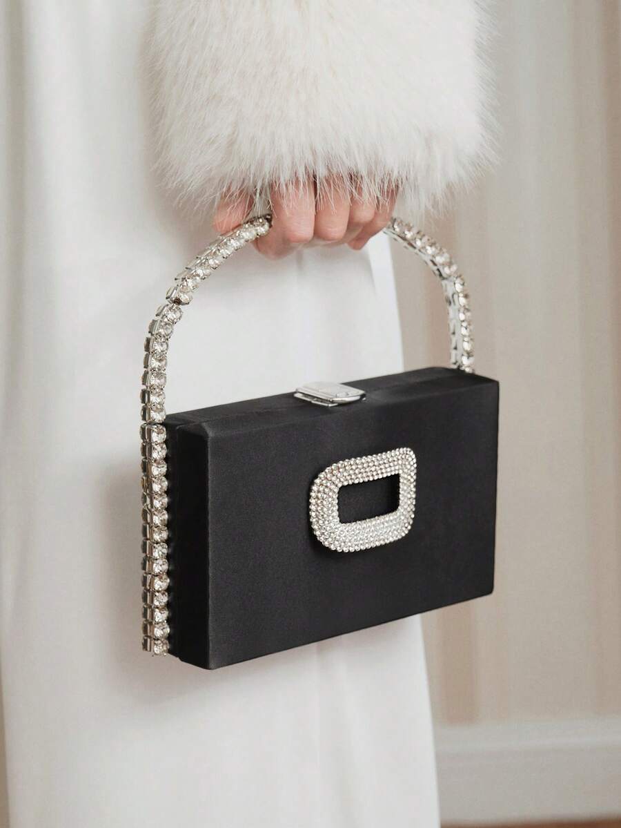 SHECARRY Quý cô, Túi xách dạ hội dành cho nữ, Túi xách quai trên, Thời trang, Sang trọng, Kim cương, Thanh lịch, Đơn giản, Cá nhân hóa, Đa năng, Cổ điển, Lấp lánh, Dành cho tiệc cocktail, Tiệc tùng, Vũ hội, Câu lạc bộ, Hẹn hò, Sinh nhật, Buổi tối, Đêm hẹn hò, Tiệc chiêu đãi - màu đen - Xem 1