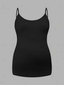 Modmama 孕妇纯色褶皱高弹休闲吊带背心 - 黑色 - 查看 6