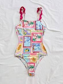 Soleia Women's Summer Vacation Beach Fruit Print Bodysuit - Multicolor - View 4