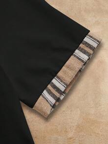 Manfinity BRENVOR Men Contrast Plaid Collar Polo Shirt - Black - View 4