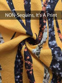 Lyxana 女士优雅印花露背连体裤 - 黃色 - 查看 7