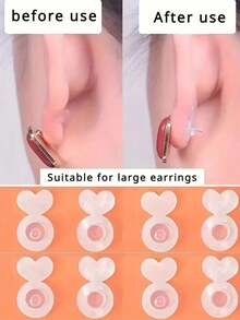 2/6/10 Pairs Silicone Earring Lifters - Invisible Earring Back Supports,Support Ear Plugs,Earring Back Caps,For Sagging Ears, Heavy Earrings,Earring Support Securing Jewelry Accessories,Secure Earring Lifters