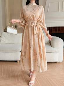 DAZY فستان ماكسي أنيق للنساء، مصمم للمناسبات الرومانسية، الزفاف، الحفلات، التنقل، الربيع/الصيف، قطعتان - وردي - مشاهدة 6