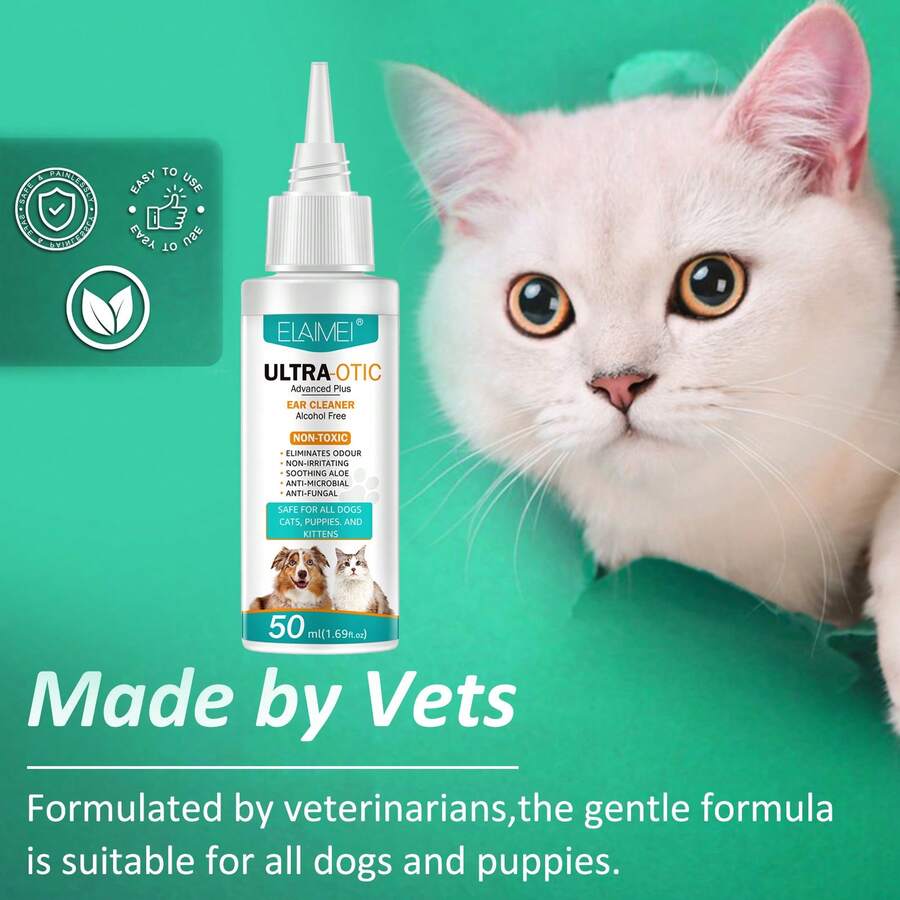 1pc/2pcs Pet Ear Cleaning Solution For Dogs And Cats - Multicolor - View 1