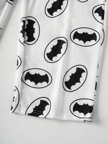 BATMAN X SHEIN Men's Casual Fashion Street Daily Commute All-Over Print Loose Wide-Leg Sweatpants - White - View 5