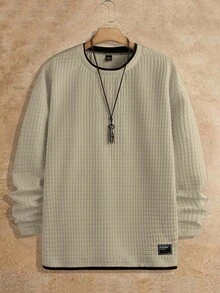 HIMLAND Manfinity Modomio 2pcs Men's Knit Slim Fit Crew Neck Long Sleeve T-Shirt And Elastic Waist Straight Leg Casual Pants Set, Suitable For Autumn And Winter Men Tracksuit - Multicolor - View 9