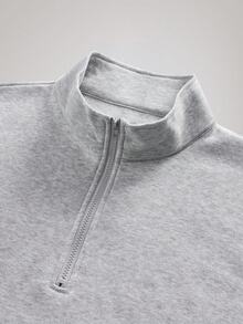 Officeau Men's Casual Zip-Up Collar Sweatshirt, Autumn/Winter, Long Sleeve Top - Grey - View 3