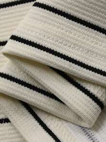 FRIFUL 女士休闲条纹长袖T恤，侧开衩，秋季款 - 杏色 - 查看 8