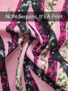 Lyxana 女士优雅印花露背连体裤 - 粉色 - 查看 7