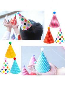 Set de 11 mini chapeaux de fête, fournitures de fête d'anniversaire aux couleurs vibrantes, décorations de célébration de festival pour une ambiance festive amusante - Multicolore - Voir 4