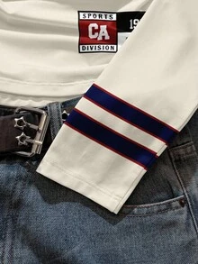 Attitoon Áo thun nữ kiểu dáng thường ngày in chữ phối màu, thích hợp cho mùa thu. - Nhiều màu - Xem 5