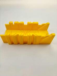 22.5/45/90 Degree 1-Piece Woodworking Cutting Fixture, Miter Saw Box, Woodworking Angle Cutter - Yellow - View 2