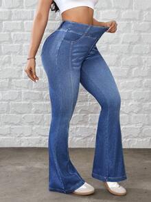Flexra Quần jeans ống loe ôm vừa vặn, giặt thường ngày dành cho nữ - Rửa trung bình - Xem 4