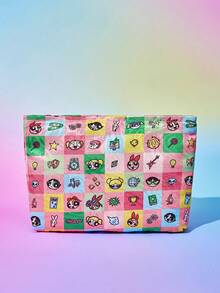 THE POWERPUFF GIRLS X SHEIN FanGlow Sweet Cute Cartoon Graphic Portable Makeup Bag, Coin Wallet, Travel Bag - Multicolor - View 2