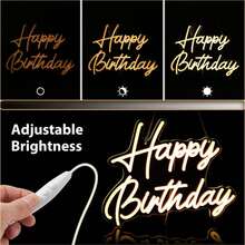 LED Acrylic Neon Sign, "Happy Birthday, Baby" Lettering Light, Decorative Light For Indoor Party Atmosphere. - Multicolor - View 7