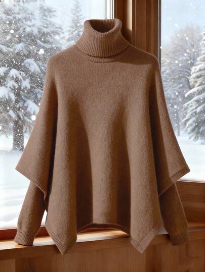 GlowEve Stylish Encore Red Turtleneck Knit Sweater For Women, Autumn/Winter