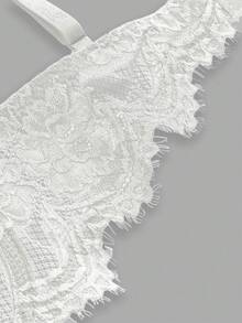 ROMWE 3pcs Set Casual Everyday Lace Trim Underwire Bra - Multicolor - View 8