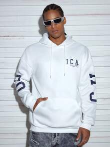 Modcrash 男士时尚街头朋克风全迷彩印花运动裤，必备单品，个性宽松街头时尚阔腿裤，春夏换季穿搭，适合日常穿着，休闲版型，夏季度假穿搭 - 白色 - 查看 3