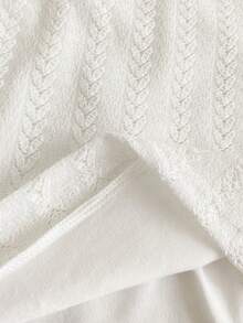 Vintaside Kids 少女夏季休闲度假纹理面料吊带背心和流苏边牛仔短裤套装 - 白色 - 查看 10