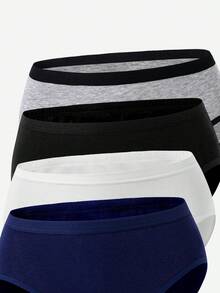 SHEIN Teen Girls Underwear - 8-Piece Set Combo Classic Hot-Selling Colors Black White Gray Blue Color Series Brief Style - Pure Cotton Comfortable Girls First Choice Essential Item - Multicolor - View 5