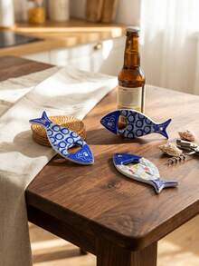 Cirelle Fish Bottle Opener Magnet - 3D Embossed & Gold Foil Fridge Magnet With Strong Hold, Functional Kitchen Decor