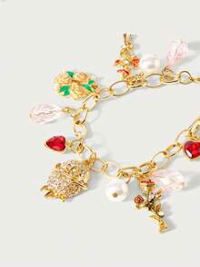 Glisma 女士串珠手链，复古风格，百搭单品，优雅，金属质感，精致，适合秋冬季节，高端品质，送给妈妈/女士/女孩/母亲，复古风，金色，宝石，性感/优雅，适合夏季/海滩/舞会，多层设计，宝石/串珠/水晶，串珠/粗链/高端 - 金黃色 - 查看 5