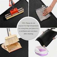 适用于小型、中型和大型猫砂盆的双层防水猫砂垫，可水洗猫砂清洁垫，1.2厘米厚猫砂盆垫 - 黑色 - 查看 6