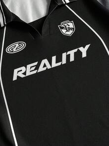 AXEPEAK Men's Casual Printed Short Sleeve Polo Shirt - Black - View 3